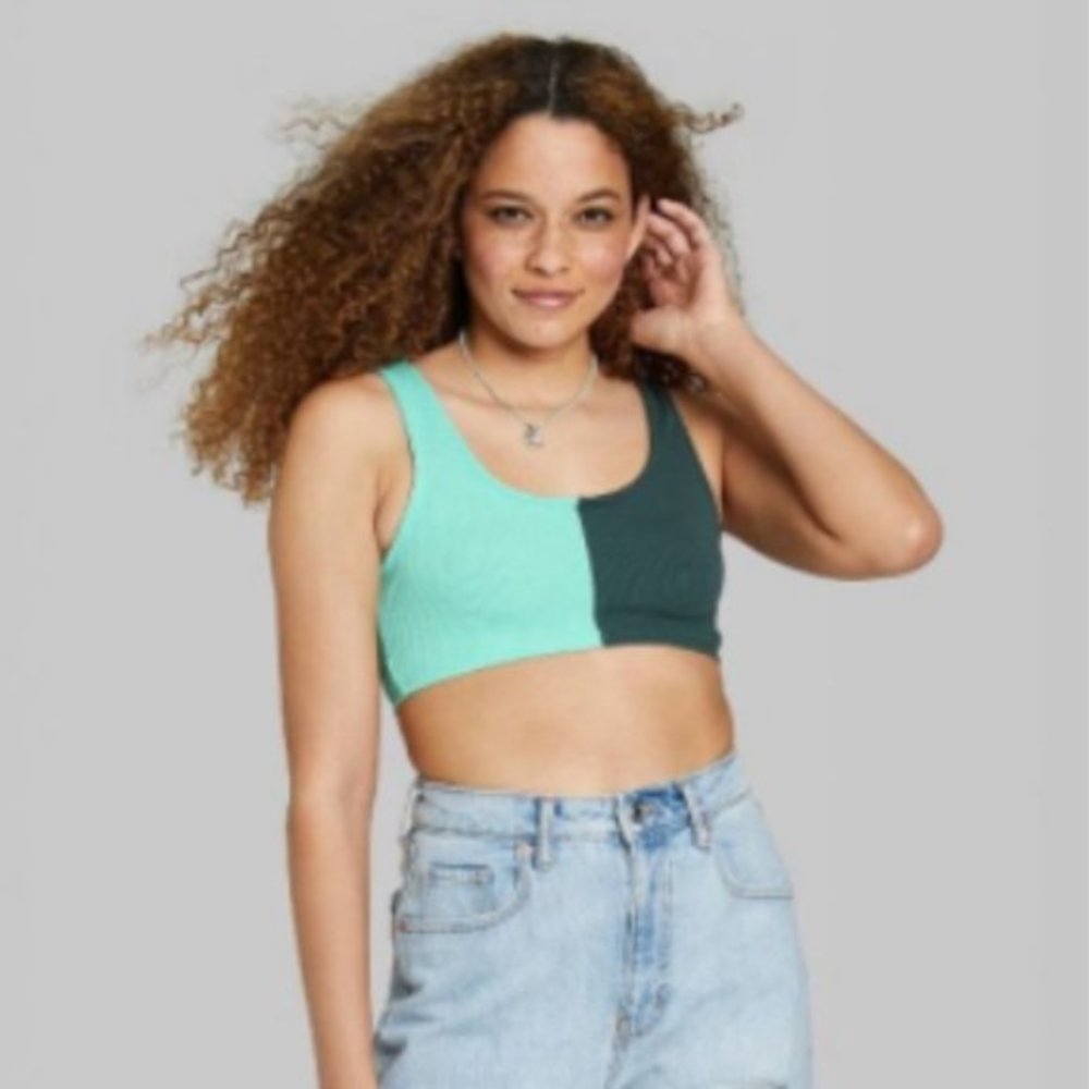 NWT Wild Fable Two‎ Tone Tank top Teal Size XS